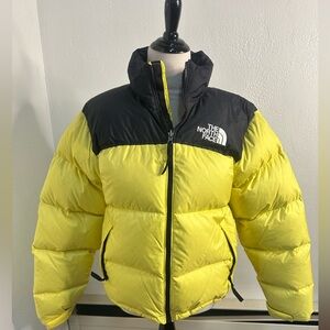 The North Face 1996 Retro Nuptse Down Puffer Jacket Small Coat Yellow Black